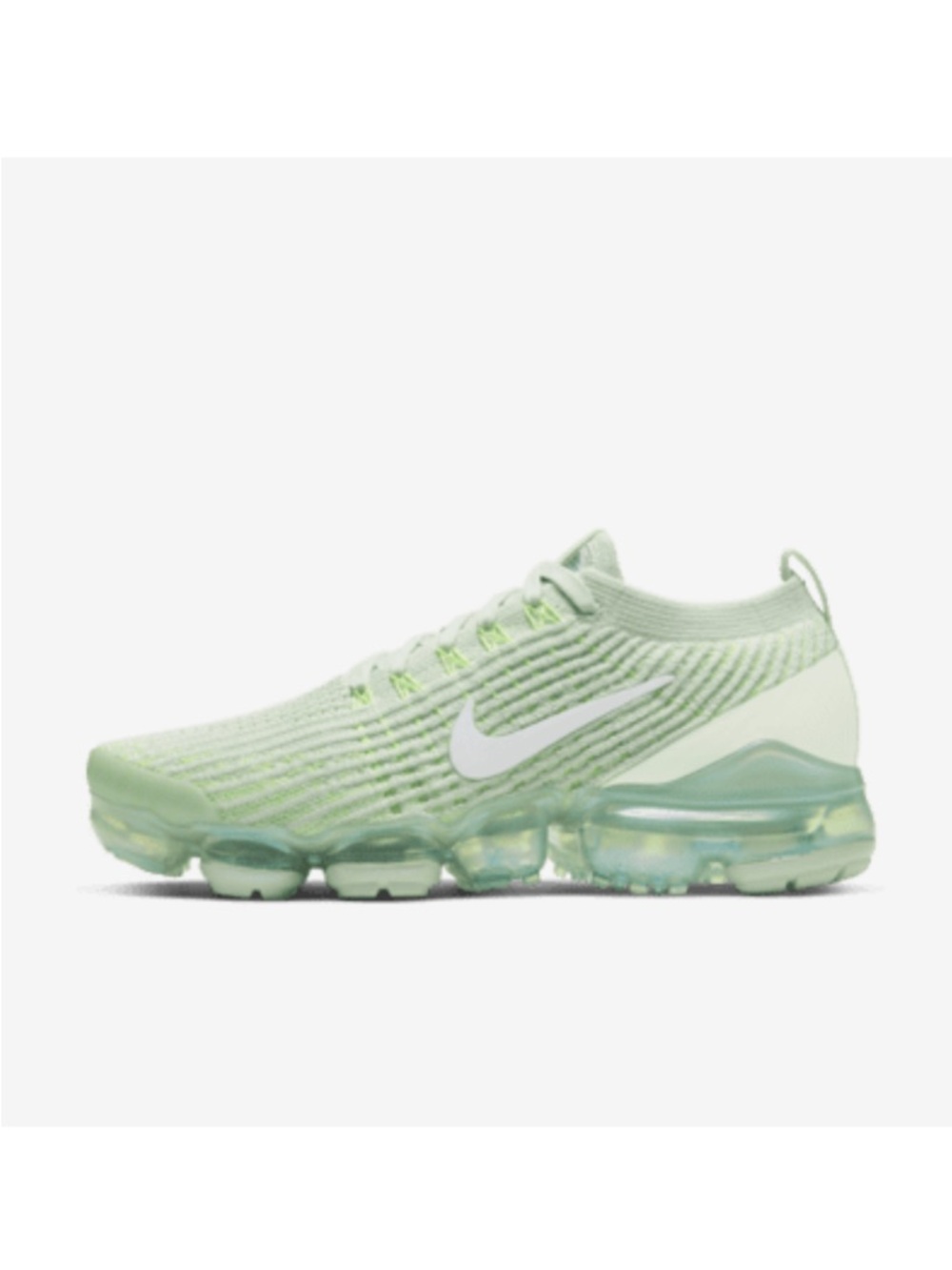 Nike VaporMax Flyknit Sneakers in Mint Green with White Swoosh